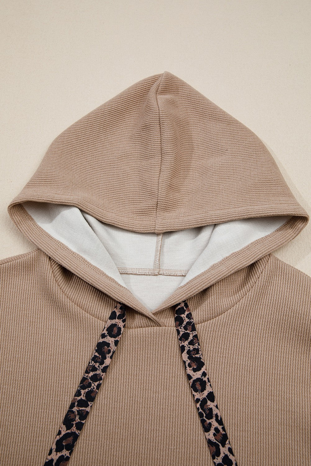 Thermal Leopard String Hoodie