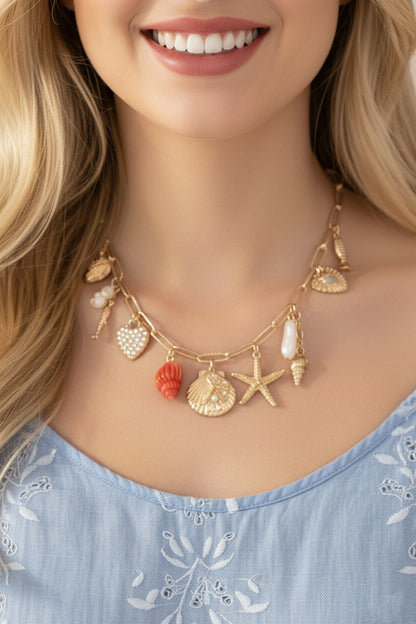 Sea Shell Charm Necklace
