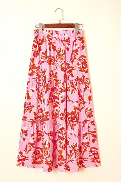 Floral Tiered Maxi Skirt