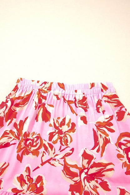 Floral Tiered Maxi Skirt