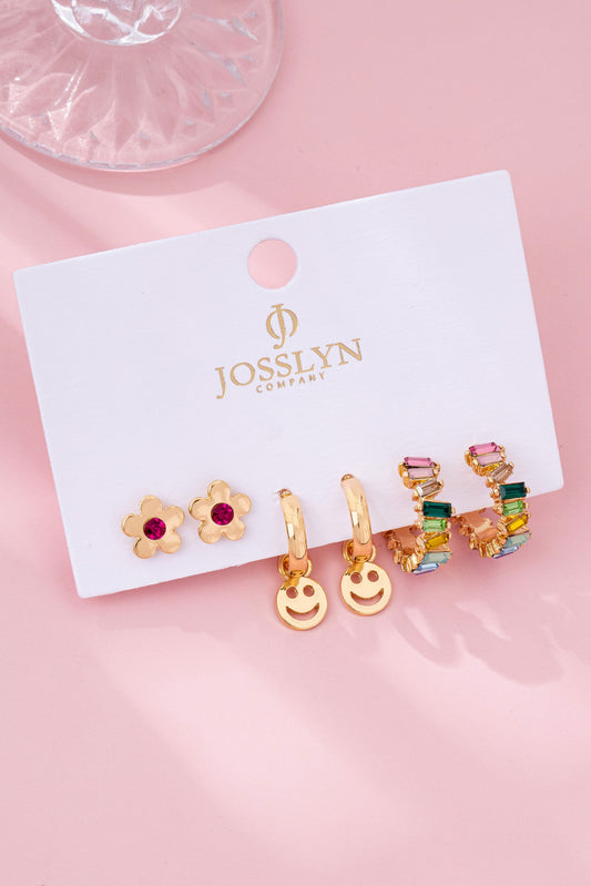 Smiley Face Earring Set