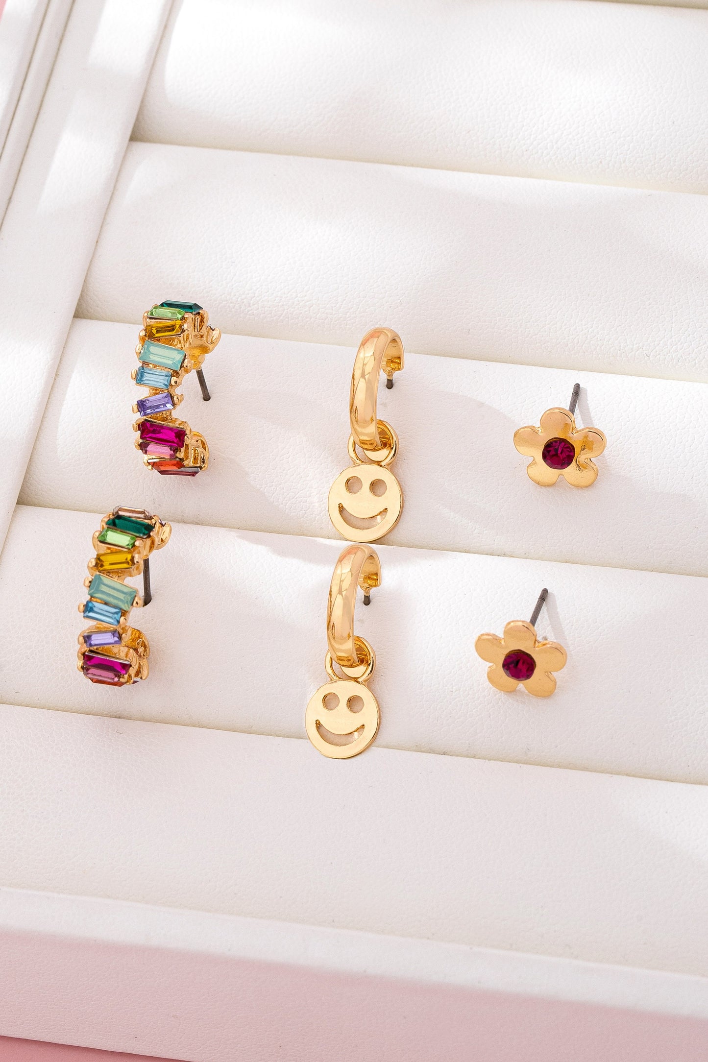 Smiley Face Earring Set
