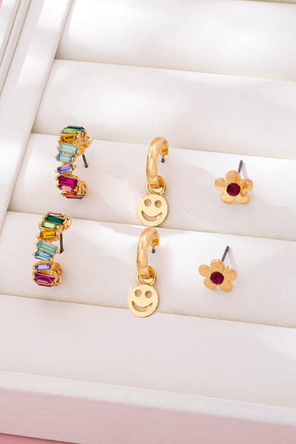 Smiley Face Earring Set