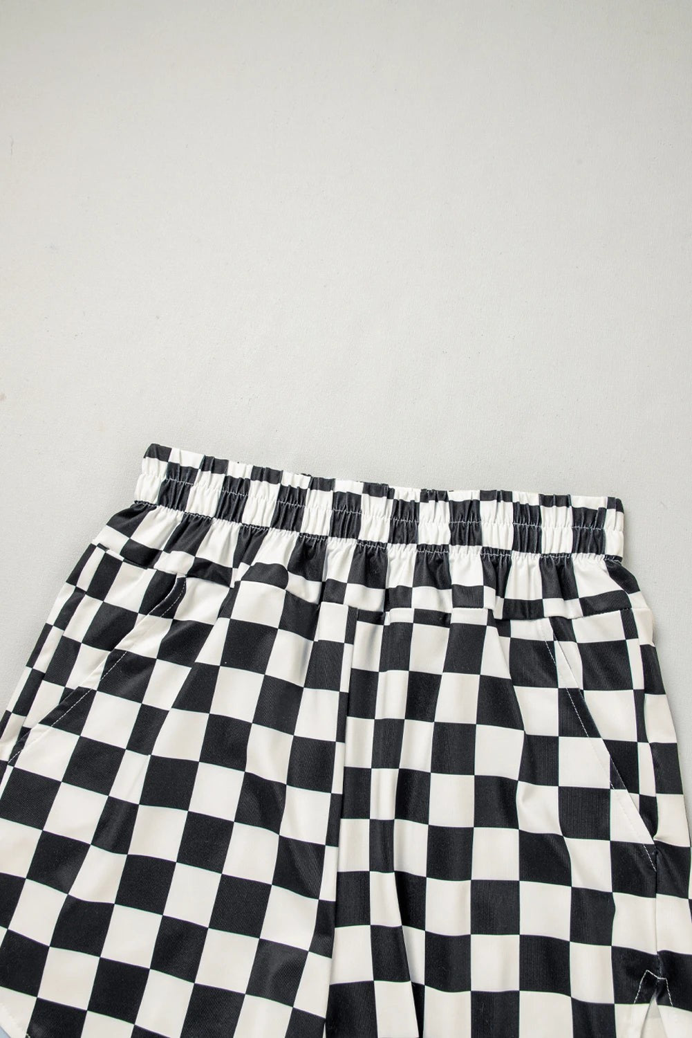 Checker High Waist Shorts