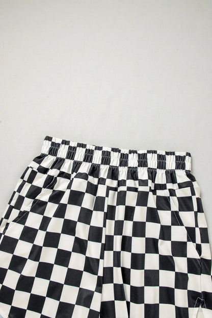 Checker High Waist Shorts