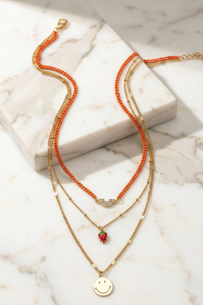 Strawberry Layered Necklace