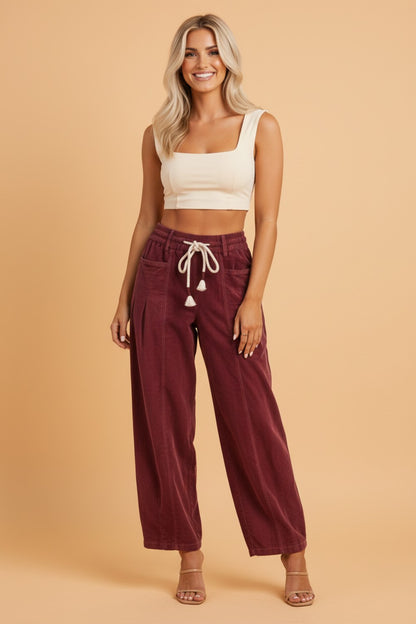 Corduroy Drawstring Pants