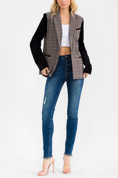Plaid + Corduroy Blazer