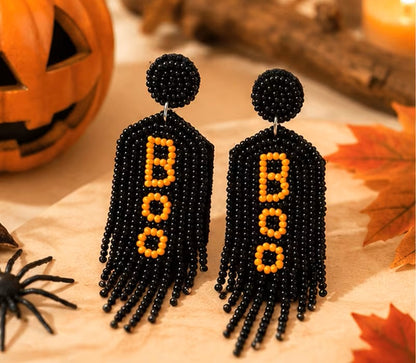 Beaded Boo Earrings