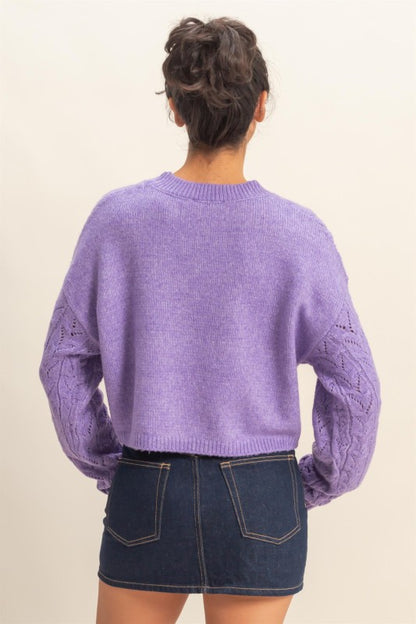 Cropped Cable Knit Sweater