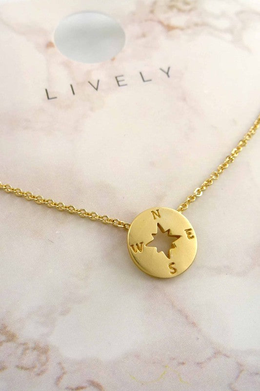 Gold Compass Necklace