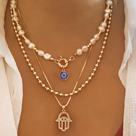 Evil Eye Layered Necklace