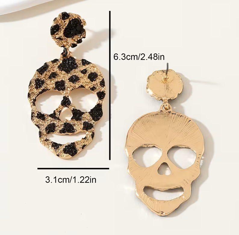 Skull Print Earrings