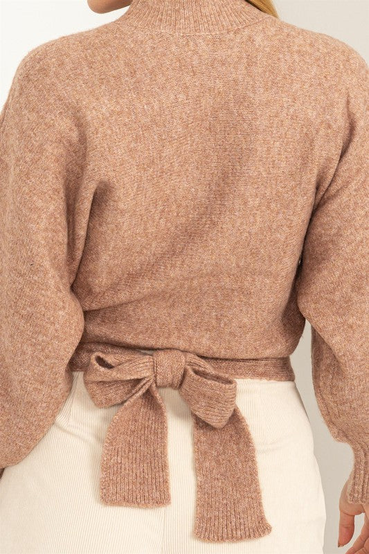 Tie Back Cable Knit Sweater