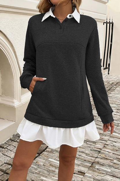Layered Sweatshirt Dress