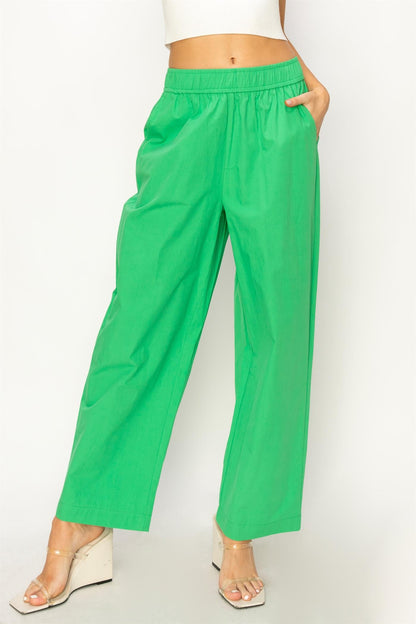 Poplin Wide Leg Pants