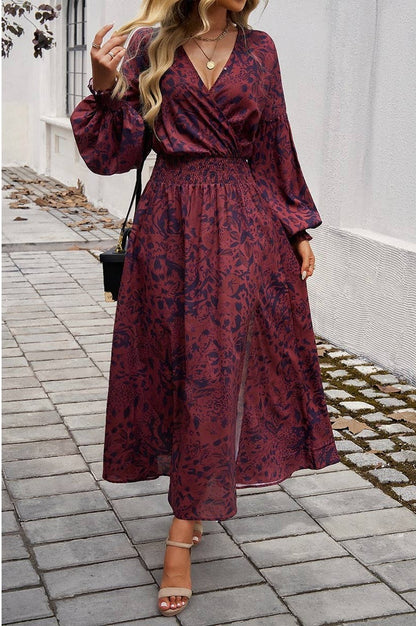 Banded Waist Floral Dress