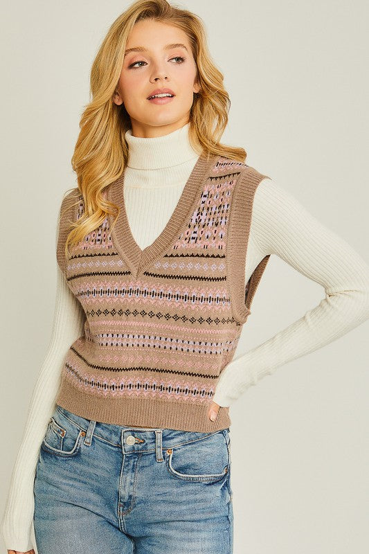 Printed Sweater Vest